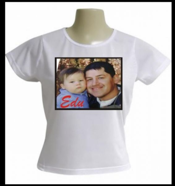 Camiseta Branca Personalizada c/ foto